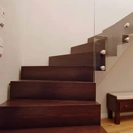 faltwerktreppe glasgelaender 60